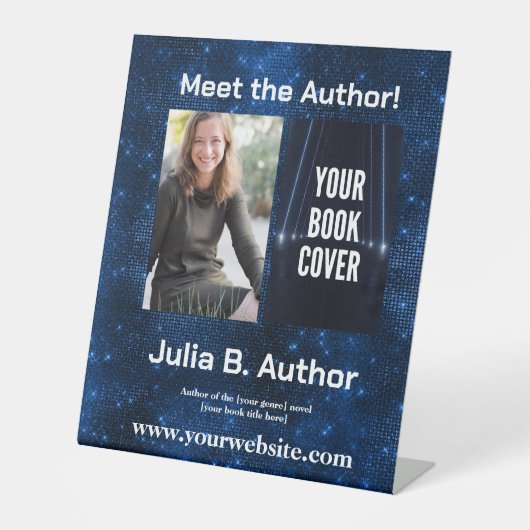 Blue SciFi Author Book Signing oder Book Launch Sockelschild (Vorderseite)