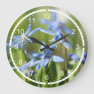 Blue Scilla clock Große Wanduhr
