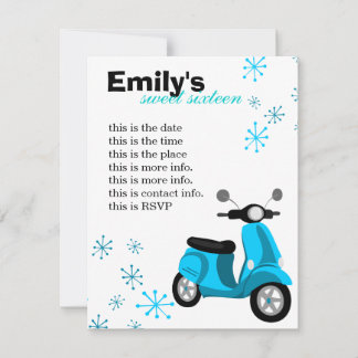 Blue Scooter Einladung