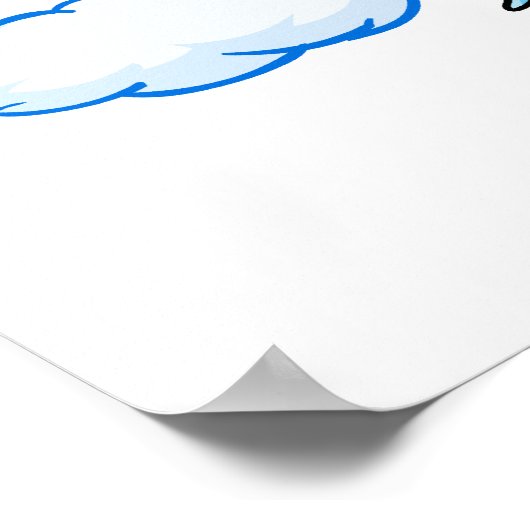 Blue Scorchio mit seinem Kopf in den Wolken Poster (Ecke)