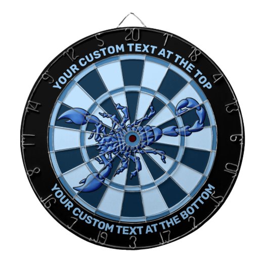 Blue Scorpion Dartboard mit benutzerdefiniertem Te Dartscheibe (vorne)