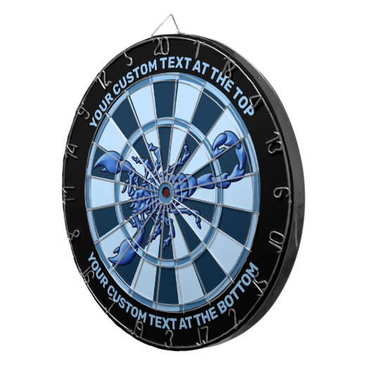 Blue Scorpion Dartboard mit benutzerdefiniertem Te Dartscheibe (Vorderseite rechts)