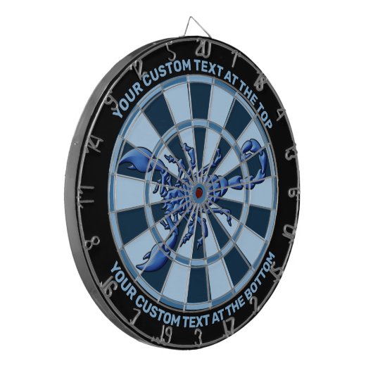 Blue Scorpion Dartboard mit benutzerdefiniertem Te Dartscheibe (Vorderseite Links)