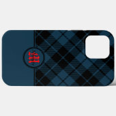 Blue Scott Kariert Red Monogram Case-Mate iPhone Hülle (Rückseite (Horizontal))
