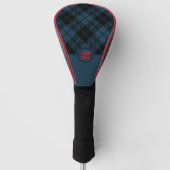Blue Scott Kariert Red Monogram Golf Headcover (Vorderseite)