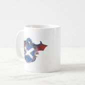 Blue Scottish Dragon Saint Andrew's Cross Kaffeetasse (Vorderseite Links)