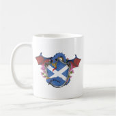 Blue Scottish Dragon Saint Andrew's Cross Kaffeetasse (Links)