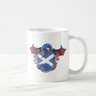 Blue Scottish Dragon Saint Andrew's Cross Kaffeetasse