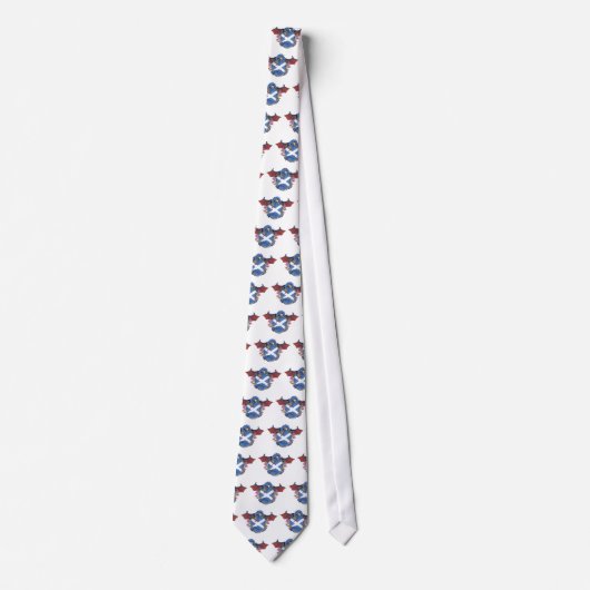 Blue Scottish Dragon Saint Andrew's Cross Krawatte (Vorderseite)
