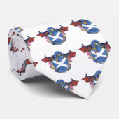 Blue Scottish Dragon Saint Andrew's Cross Krawatte (Gerollt)
