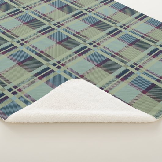 Blue Scottish Lady Tartan Pattern Sherpadecke (3/4)