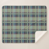Blue Scottish Lady Tartan Pattern Sherpadecke (Vorderseite (Horizontal))