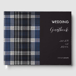 Blue Scottish Tartan Wedding Gästebuch