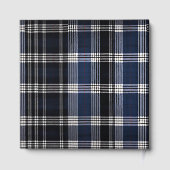 Blue Scottish Tartan Wedding Gästebuch (Rückseite)