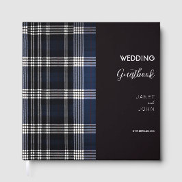 Blue Scottish Tartan Wedding Gästebuch