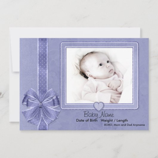 Blue Scrap Baby Ankündigung (Vorderseite)