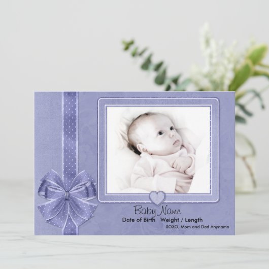 Blue Scrap Baby Ankündigung (Stehend Vorderseite)