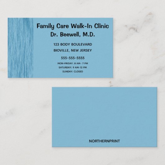 Blue Scratch Background Visitenkarte (Vorne/Hinten)