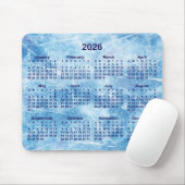 Blue Scratched Ice 2026 Calendar Mousepad (Mit Mouse)