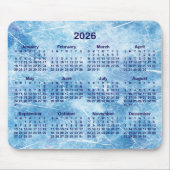 Blue Scratched Ice 2026 Calendar Mousepad (Vorne)