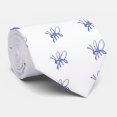 Blue Scribble Bug Krawatte (Gerollt)