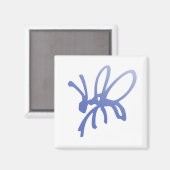 Blue Scribble Bug Magnet (Vorderseite/Rückseite)