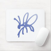Blue Scribble Bug Mousepad (Mit Mouse)