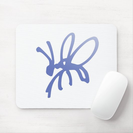 Blue Scribble Bug Mousepad (Mit Mouse)