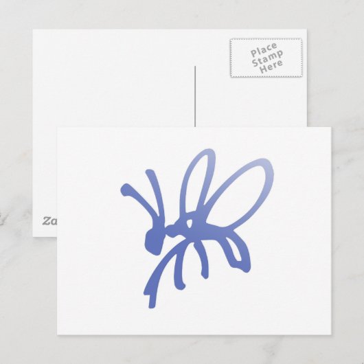 Blue Scribble Bug Postkarte (Vorne/Hinten)