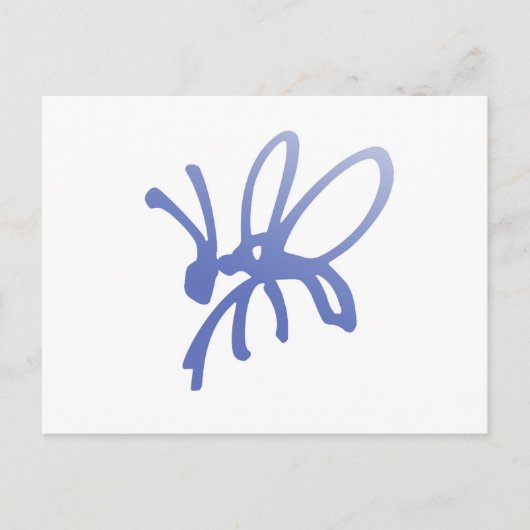 Blue Scribble Bug Postkarte (Vorderseite)
