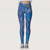 Blue Scribble Leggings (Vorderseite)