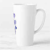 Blue Scribbled Hearts Milchtasse (Rechts)