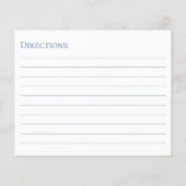 Blue Script Brautparty Rezept Card (Rückseite)