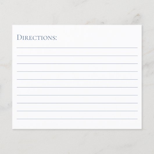 Blue Script Brautparty Rezept Card (Rückseite)