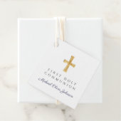 Blue Script Cross Boy Erste Kommune Geschenkanhänger (Beispiel)