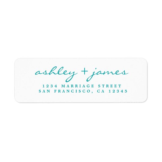 Blue Script Elegant Wedding Rücksendeadresse (Vorne)