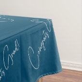 Blue Script Graduate Elegante Moderner Abschluss Tischdecke (Beispiel)
