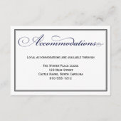 Blue Script Hochzeitskarte Begleitkarte (Vorderseite)