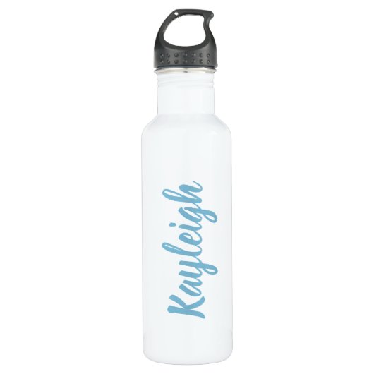 Blue Script-Individuelle Name Edelstahlflasche (Vorderseite)