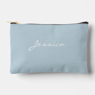 Blue Script Name Minimal Modern Travel Cosmetic Zubehörtasche