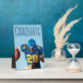 Blue Script Overlay Football Foto Fotoplatte (Seite)