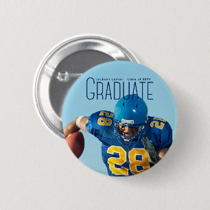 Blue Script Overlay Foto Football Player Button