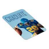 Blue Script Overlay Foto Football Player Magnet (Rechte Seite)