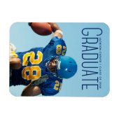 Blue Script Overlay Foto Football Player Magnet (Horizontal)