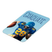 Blue Script Overlay Foto Football Player Magnet (Linke Seite)