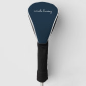 Blue Script | Stilvolle Monogram Modern Golf Headcover (Vorderseite)