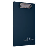 Blue Script | Stilvolle Monogram Modern Klemmbrett (Rechts)