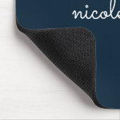 Blue Script | Stilvolle Monogram Modern Mousepad (Ecke)