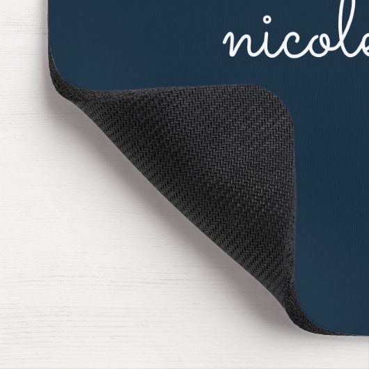 Blue Script | Stilvolle Monogram Modern Mousepad (Ecke)