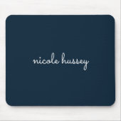 Blue Script | Stilvolle Monogram Modern Mousepad (Vorne)